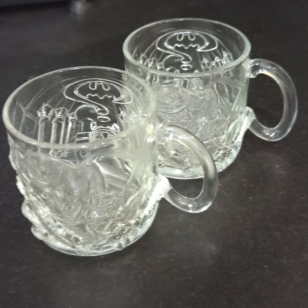 MCDONALD'S Batman Forever Vintage Collectable Mug Set ~ EUC